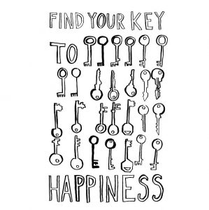 'find your key to happiness' print by Karin Åkesson design | notonthehighstreet.com