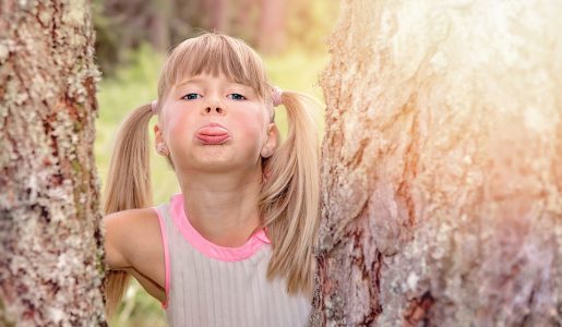 Children Poking Tongue Out 