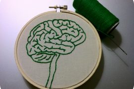 Picture of a brain needlework