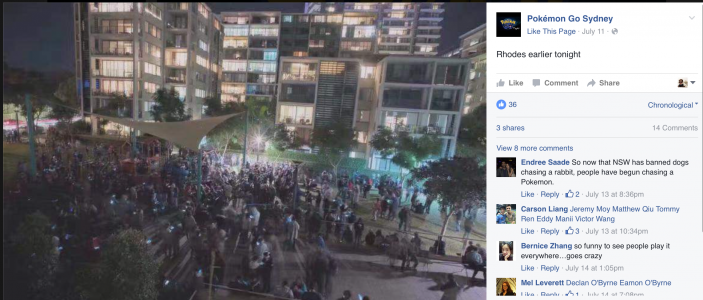 Pokemon Go Crowds at Rhodes in Sydney Photo : Facebook