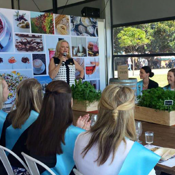 Lyndey Milan OAM puts the Show Girls through their paces at this 2015 Royal Easter Show.
Photo Courtesy of Sydney Royal
